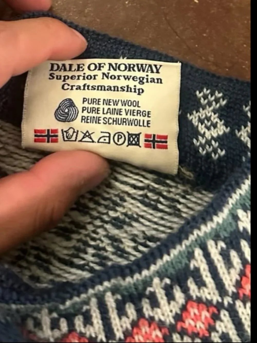 VTG DALE of NORWAY Cardigan Sweater Size MX Wool